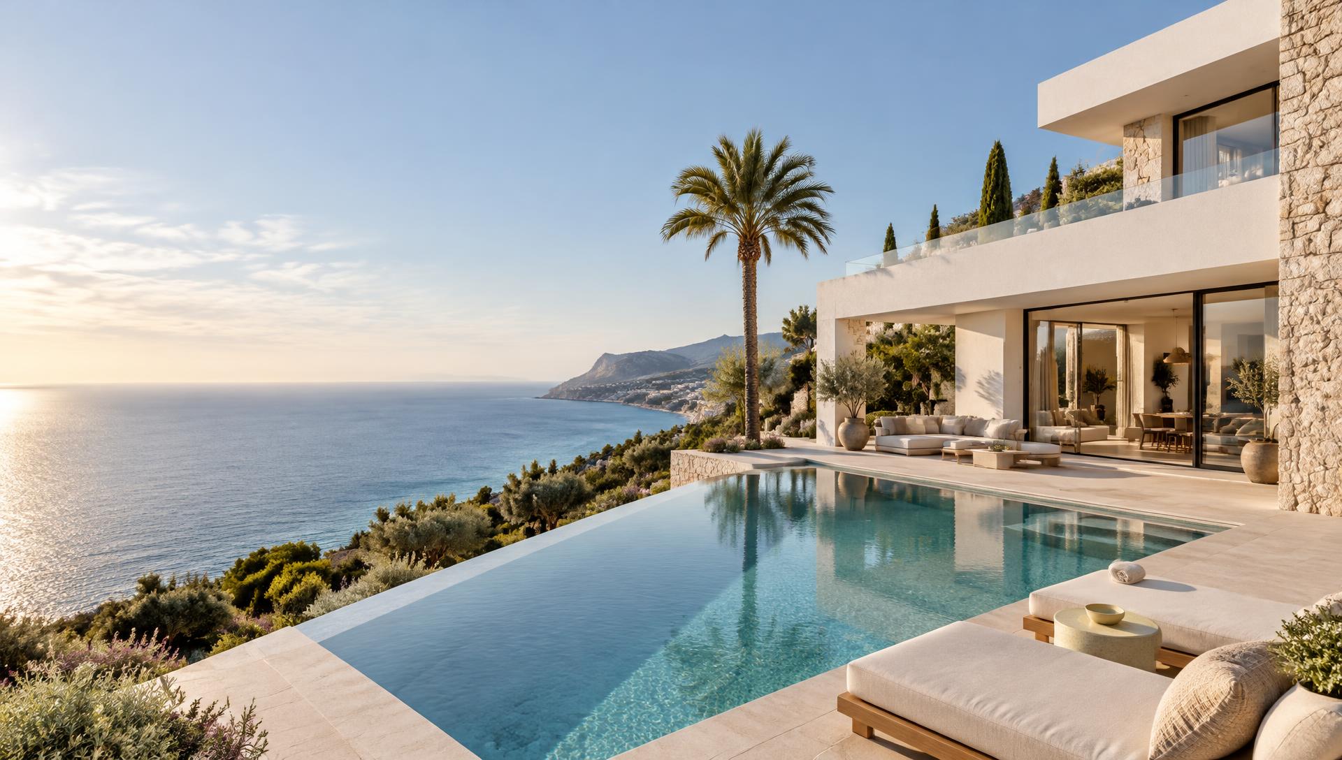 Example image: new-build villa with pool and sea view